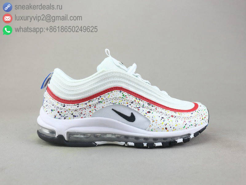 NIKE AIR MAX 97 NEW WHITE RED UNISEX RUNNING SHOES